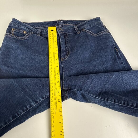 Chaps Jeans Womens 10 (30x28) Daniella Curvy Fit Straight Blue Stretch Denim - Picture 11 of 14